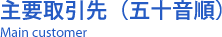 主要取引先（五十音順）
Main customer